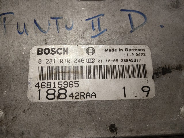 Fiat Punto II. 1999-2003 1999-2003 Centraline motore usate  Bosch   